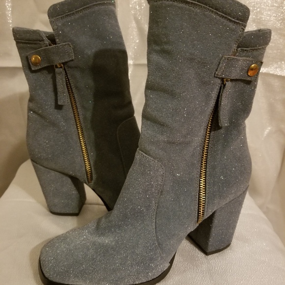 Anthropologie Shoes - Anthropologie
shimmered suede blue ankle boots